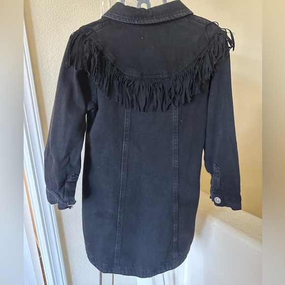 NWT ZARA Denim Fringe Dress - Picture 3 of 3
